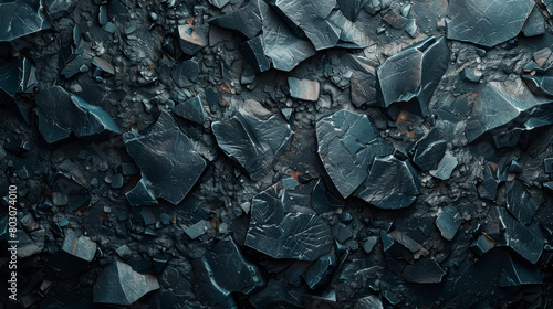 A close up of a rocky surface with a dark blue color