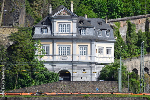 historic public administration building at the Rhine