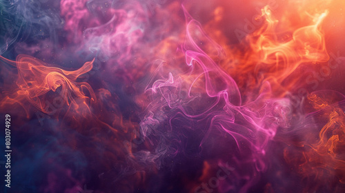 Vibrant tendrils of smoke dancing in a psychedelic symphony