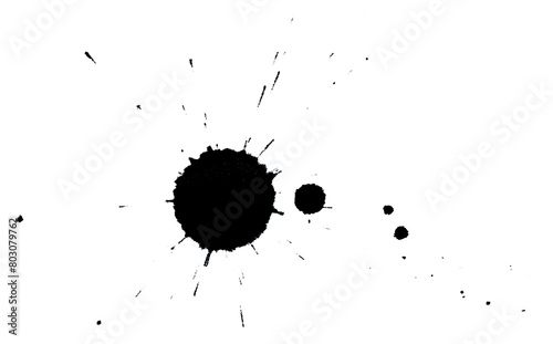 ink drip stains on a transparent background