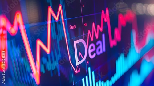 sense of opportunity with a sophisticated banner showcasing the word "Deal" against a backdrop of a rising graph, symbolizing growth and prosperity.