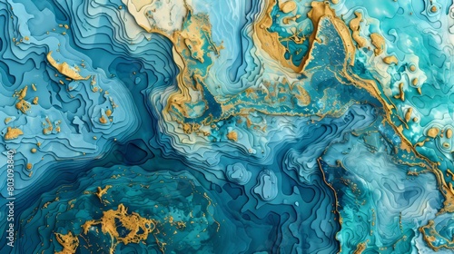 Detailed nautical chart showcasing sea depths and navigation paths in vibrant colors