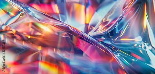 Variant Refraction of Chrome and Glass Material Abstract Background Collection