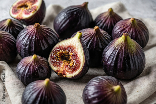 Figs whole and sliced, ready to be enjoyed or incorporated into culinary creations