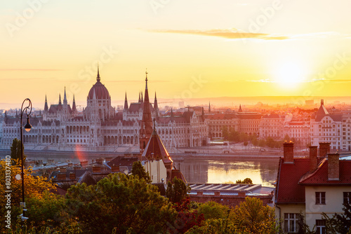 Sunrise view of Budapest Parliament