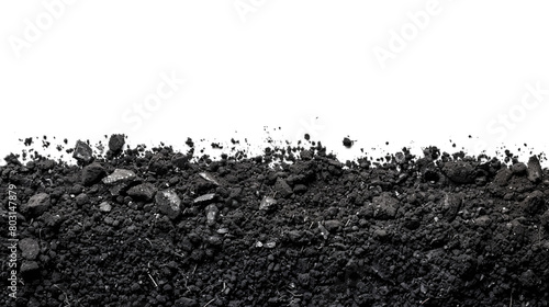 black soil isolated on white background. Transparent background or PNG file
