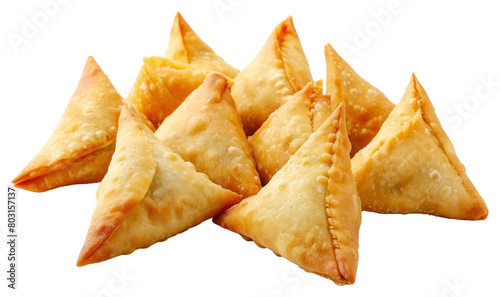 PNG Mini triangle patti samosa dessert food white background