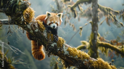 Serene Red Panda in Himalayan Habitat