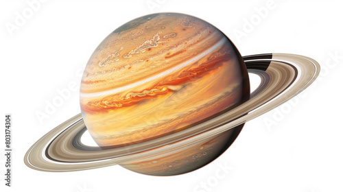 planet saturn on white background