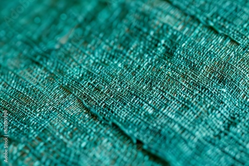 closeup of intricate verdigris green fabric threads abstract textile surface texture for backgrounds and wallpapers