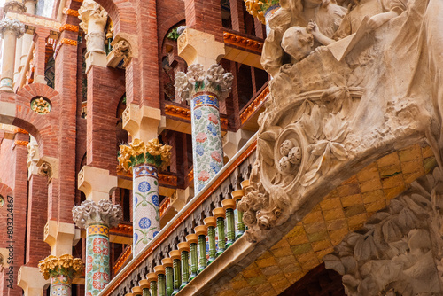 Fassade des Palau de la Música Catalana,Barcelona, Spanien