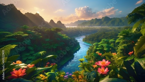 Tropical landscape showing its beauty