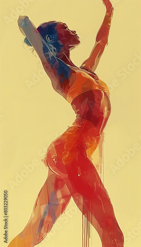 Young Gymnast Girl in Artistic Representation - Olympic Athlete Performing Graceful Routine in Competition