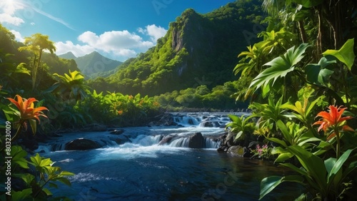 Tropical landscape showing its beauty