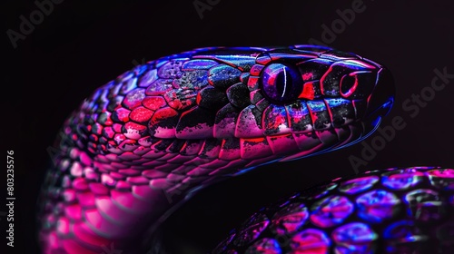 neon bright KING COBRA snake