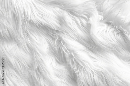 Detailed close up of white fur texture, perfect for backgrounds or fashion design