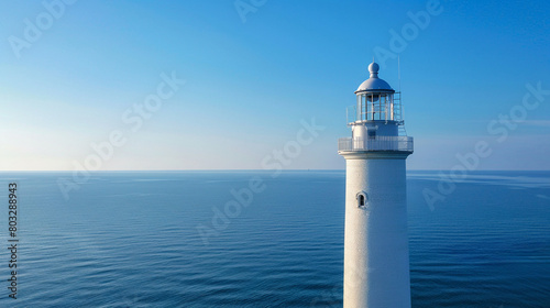 High above a Baltic Sea lighthouse in summer clear skies and gentle sea breezes capturing the essence of coastal serenity