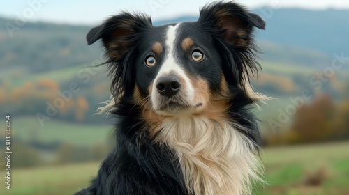 A Border Collie stares into the distance