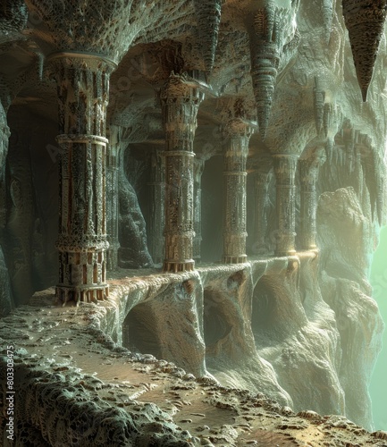fantasy alien cave temple