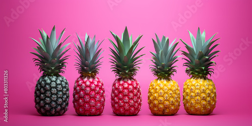 Pineapple Background with Copy Space for Text