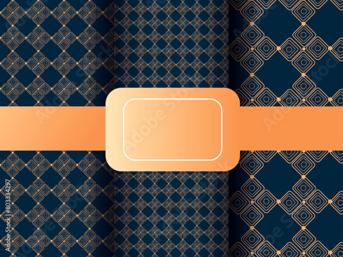 Seamless abstract modern geometric circle line pattern for elegant golden christmas background.