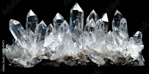 Colorless quartz crystal cluster from Minas Gerais, Brazil