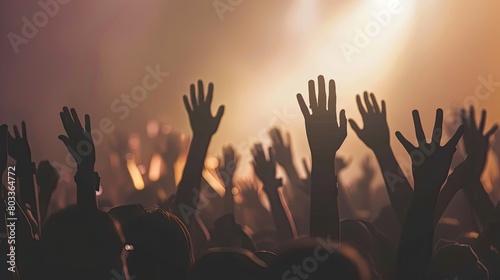 concert music live crowd raised hands audience backlight band club dancing entertainment event festival
