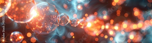 A digital scientific reconstitution depicting the fusion of deuterium and helium atoms, showcasing crystalloluminescence