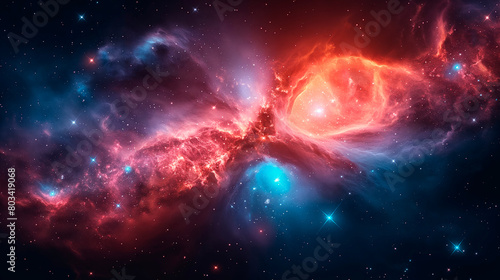 Vibrant Cosmic Nebula with Star Formation