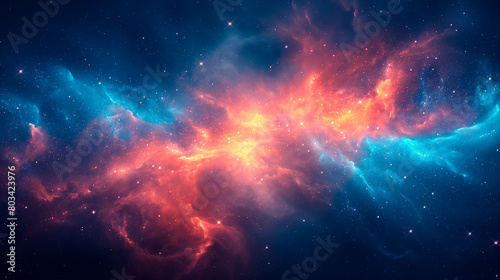 Vibrant Artistic Rendition of a Cosmic Nebula