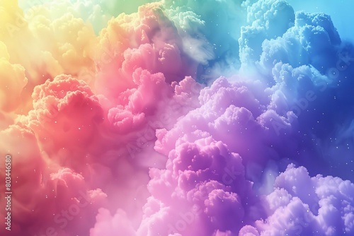 arched rainbow colorful powder cloud explosion love joy abstract concept generative ai illustration 