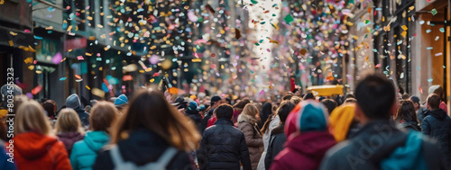 Stroll along streets alive with the spectacle of colorful confetti, a joyous display of celebration and revelry.