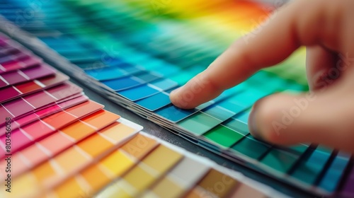 Close-up of a customers finger delicately tapping a smartphone screen to choose different color options for a product in an online store