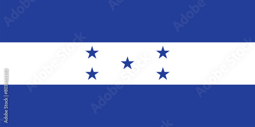 National flag of Honduras original size and colors vector illustration, honduras flag based on Federal Republic of Central America, flag Republic of Honduras