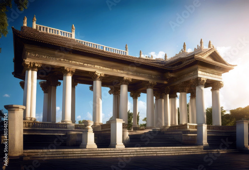 'colonnade Temple poduim isolated white background object design icon concept single art element column pillar roman greek arch ancient old decoration frame ionic realistic'