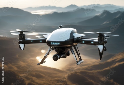 'view front driving flying self drone image passenger 3d sky rendering design original aircraft vehicle business technology aeroplane unmanned innovation propeller rotorcraft air'