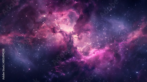 Deep purple and vivid pink hues dominate this stunning image of nebula clouds, hinting at the complexity of space