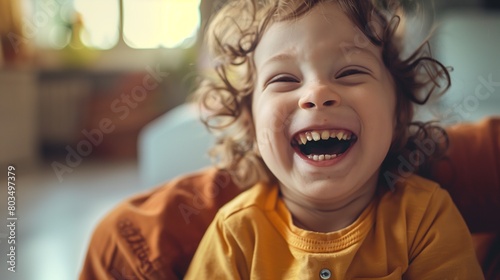 A child making a silly face while being tickled by a loved one, their laughter ringing out joyfully.