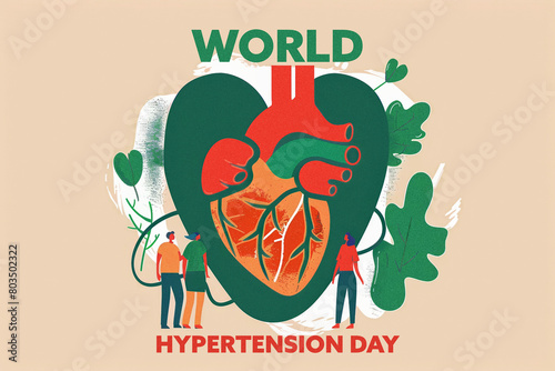 Raising awareness on world hypertension day, heart preventive care. Blood pressure, health people. 
