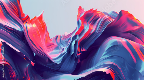 Vibrant Abstract Liquid Artwork With Hues of Blue and Pink