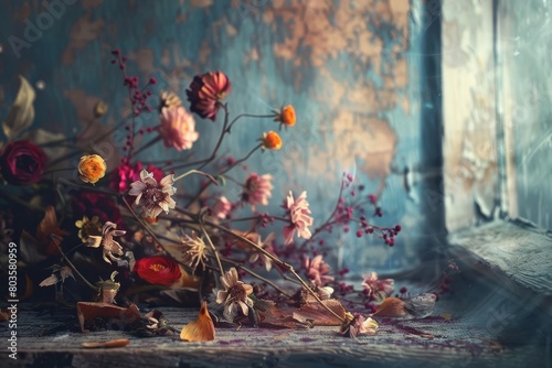 withering flowers in decay ultra high definition still life wallpaper