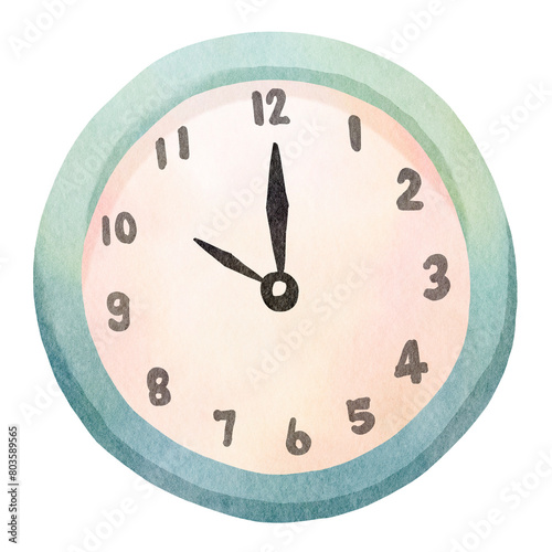 Watercolor clock clipart