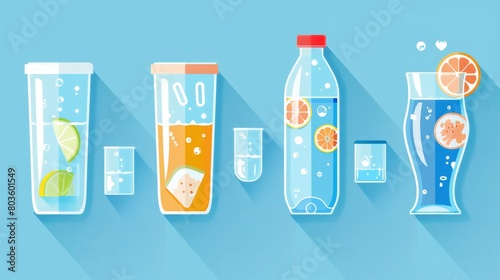 body health infographic illustration drink water icon dehydration symptoms. water. Illustrations