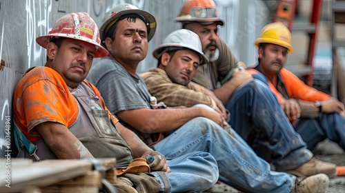 Candid portraits of construction workers taking a moment to rest and refuel during a busy day on the job 