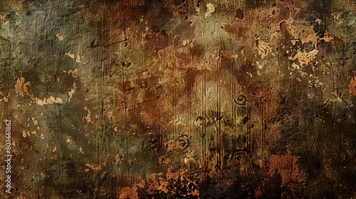Aged rustic canvas telling tales of time in abstract splatters