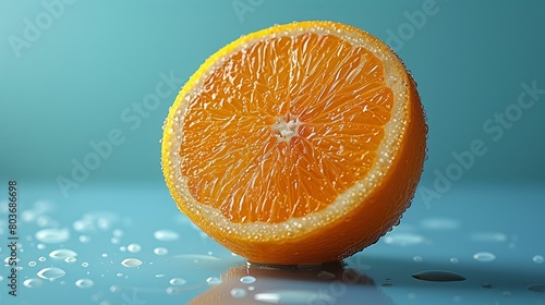 Close up of Juicy Orange Slice on the floor