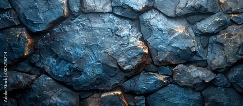A detailed close-up of a rugged wall covered with an abundance of assorted rocks and pebbles