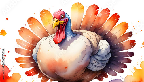 Hand drawn cartoon turkey illustration material 