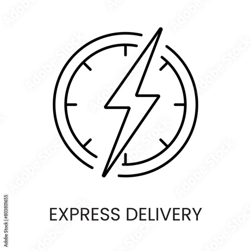 Express Delivery line vector icon with editable stroke