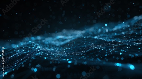 Holographic blue futuristic technology particle background